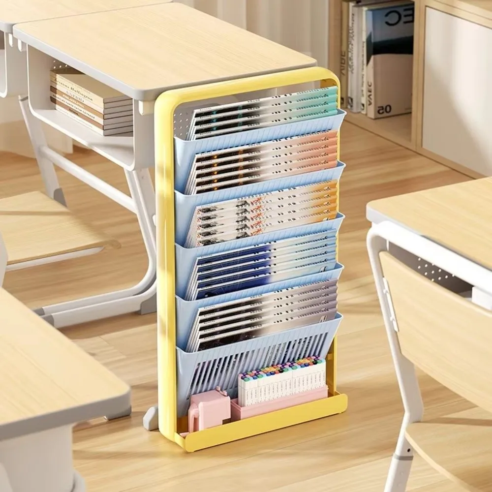 

3/5 Layer Structure Study Desk Organizer Removable Multi-Layer Side Mounted Bookshelf Floor-Standing Space-Saving