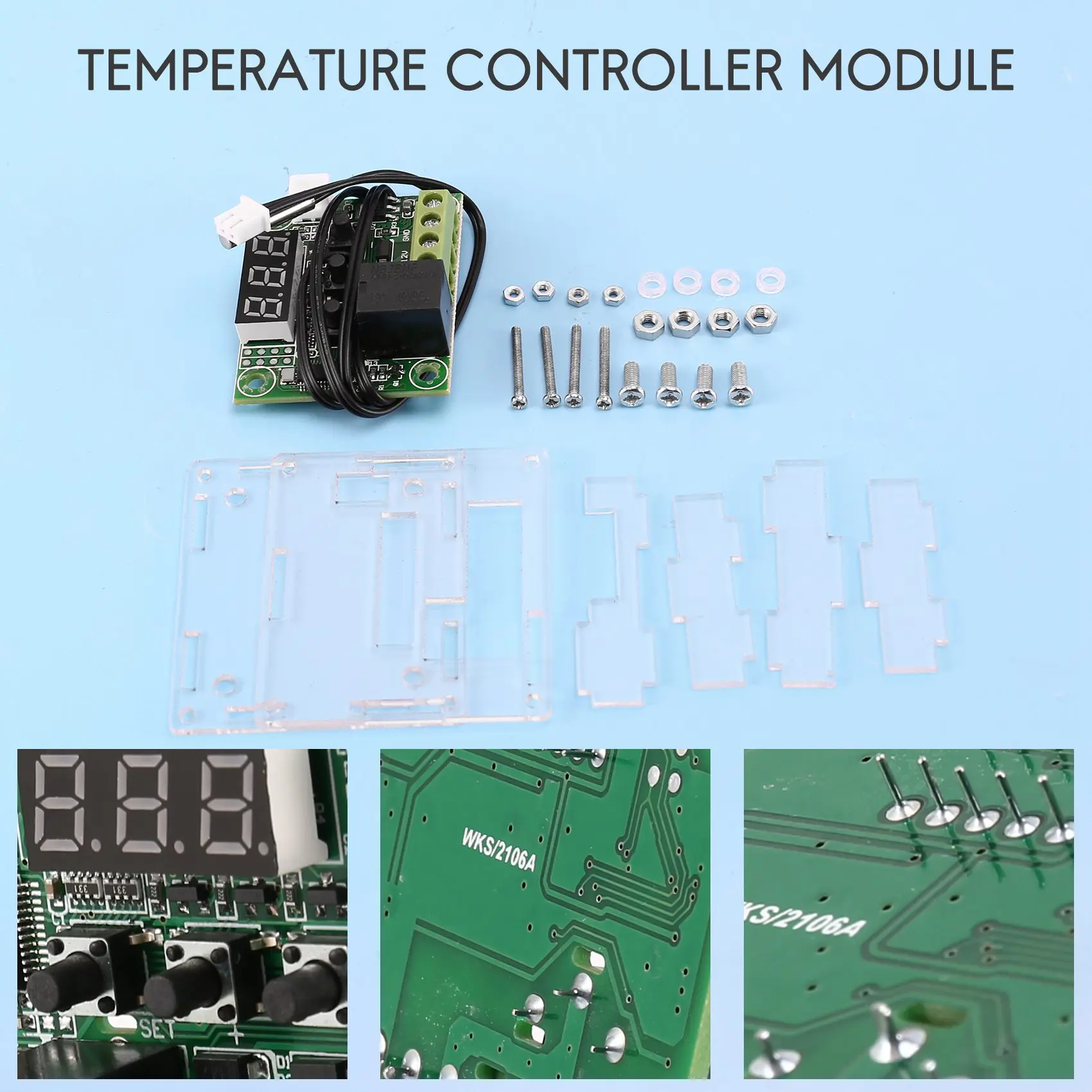 NEW HOT In Stock-2 Pcs Temperature Controller Module With Case - XH-W1209 Red Digital Display Thermostat DC 12V With Waterproof