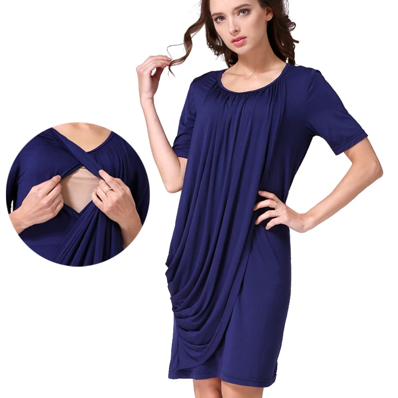 

Послеродовое платье для кормления грудью с коротким рукавом, летние платья для кормления грудью, мягкая одежда для беременных, платье для беременных женщин