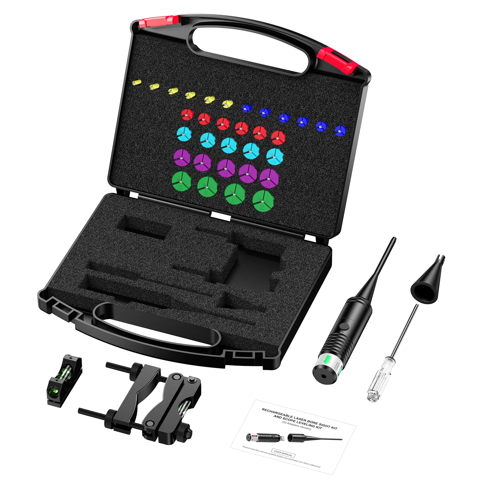 

Многоцелевой лазерный калибратор с зеленым лучом, пригодный для использования в дневное время, с быстрой зарядкой через USB, встроенным уровнем и быстрым креплением.