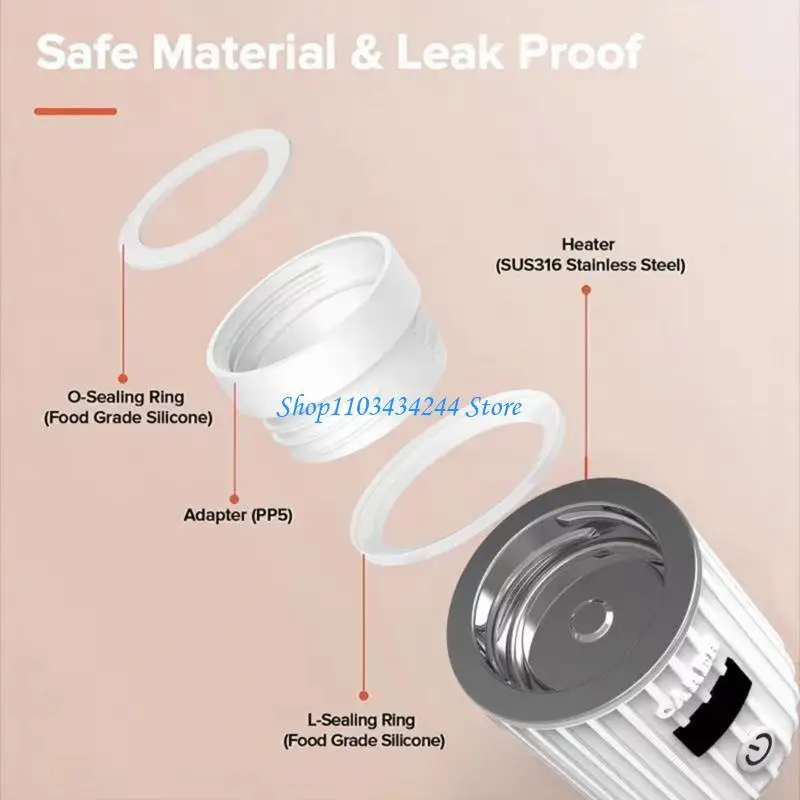 Easy to Use Portable Bottle Warmer for Trip Rapid Heating with Intelligent Temperature Control & Digital Display White