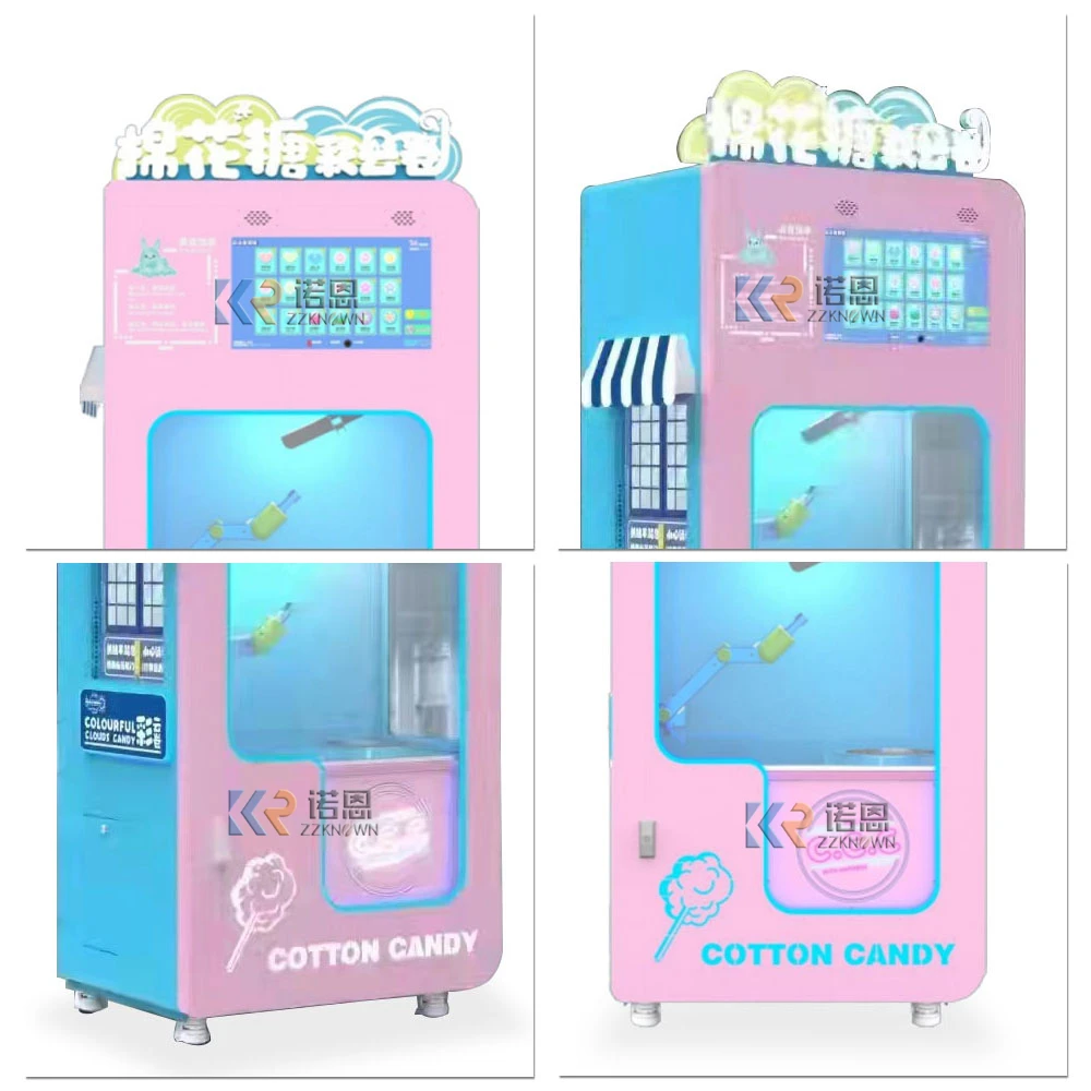 Automatic Cotton Candy Vending Machine Commercial Flower Shape Marshmallows Making Machine Vending