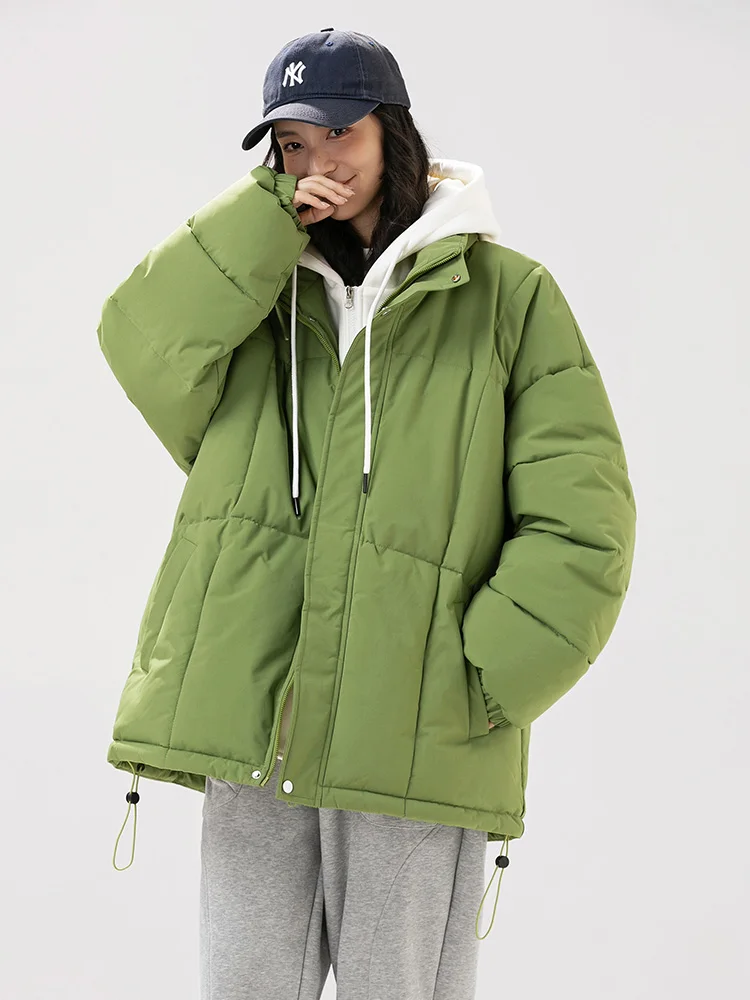 

Thiened Hooded Fake Two-Piece Cotton Jaet Men's 2024 New Winter Cotton Coat Loose Open Cardigan Warm Outerwear Couple