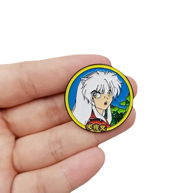 Anime Inuyasha Brooch Cartoon Character Enamel Pin Couples Badge Jewelry Accessory for Fans