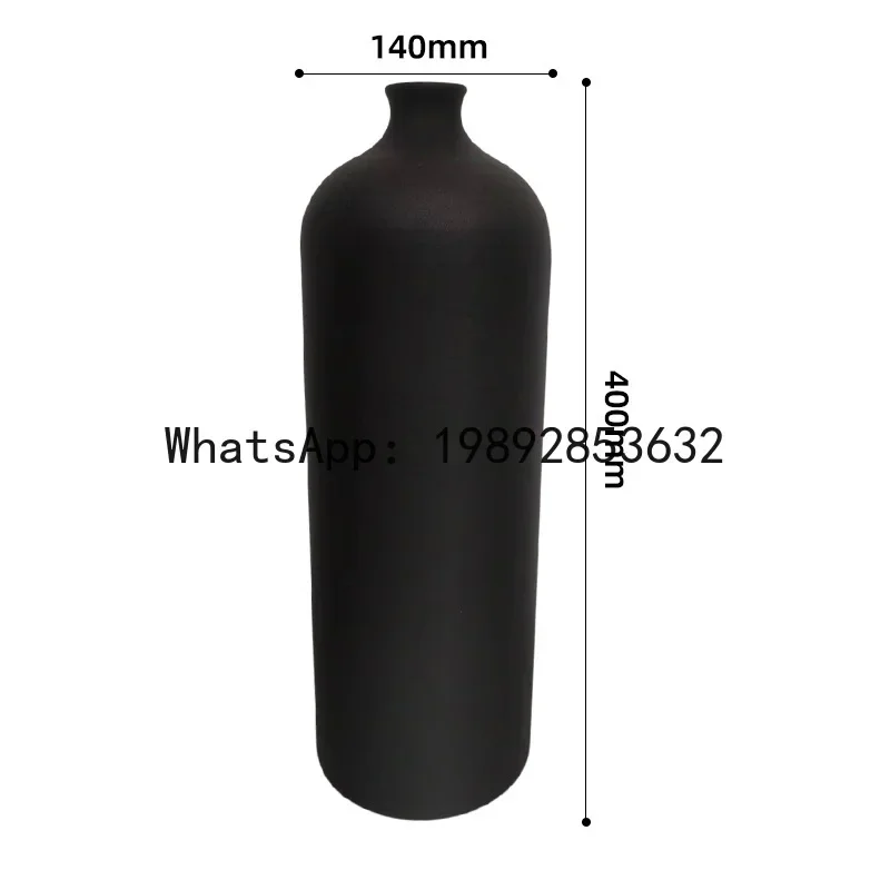 

b206 Matte Black Vintage Iron Vase Flower Arrangement Hydroponic Decorative Flower Container Wabi-Sabi Style Hotel Tea