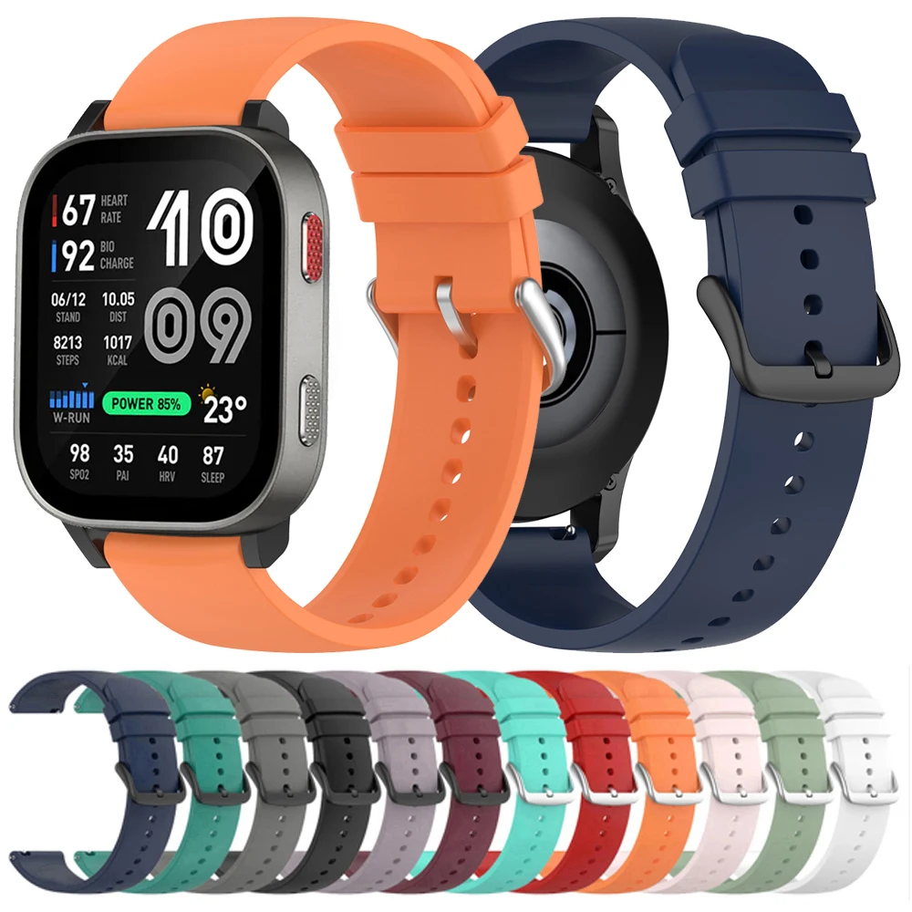 20 22mm Silicone Strap For Amazfit BIP MAX 6 5/CHEETAH 2 Pro Balance 2 3 Ultra/Bip Lite 3 Pro/GTS 4 2 mini/GTR 4 3 Band Bracelet