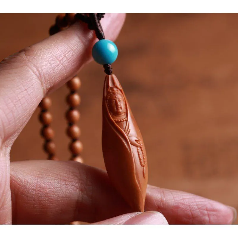 Olive Nut necklace stone carving beads pendant Avalokitesvara bracelet crafts halter accessorie