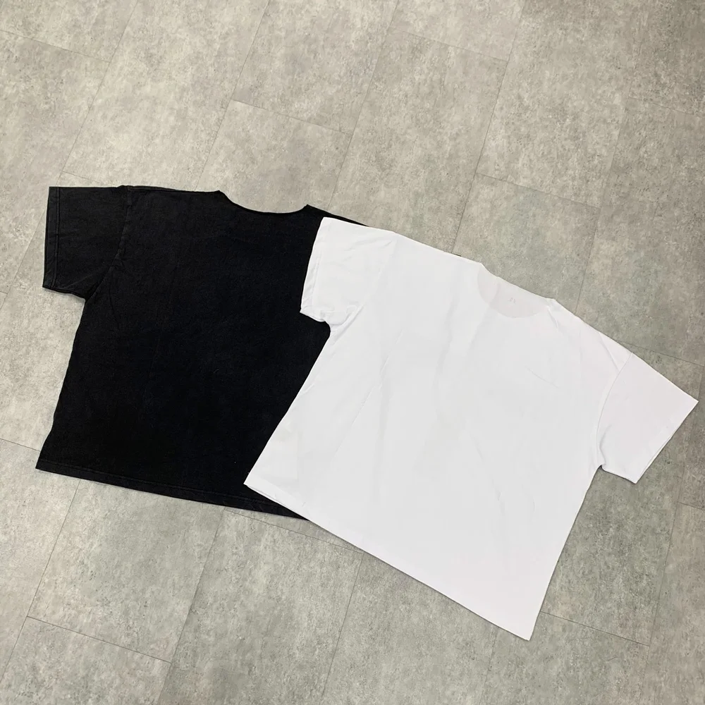 Yao Fashion Kanye Album Print Oversize Luxury Loose Vintage Logo Print T Shirt Vintage Washed Old