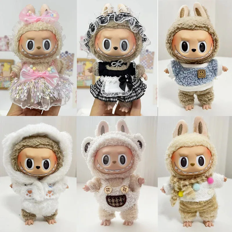 

17cm Labubu Doll Clothes Hoodies Doll Accessories Cute Clothes Fashion Korea Kpop Exo Labubu ﻿Maid Skirt Jumpsuit DIY Girl Gift