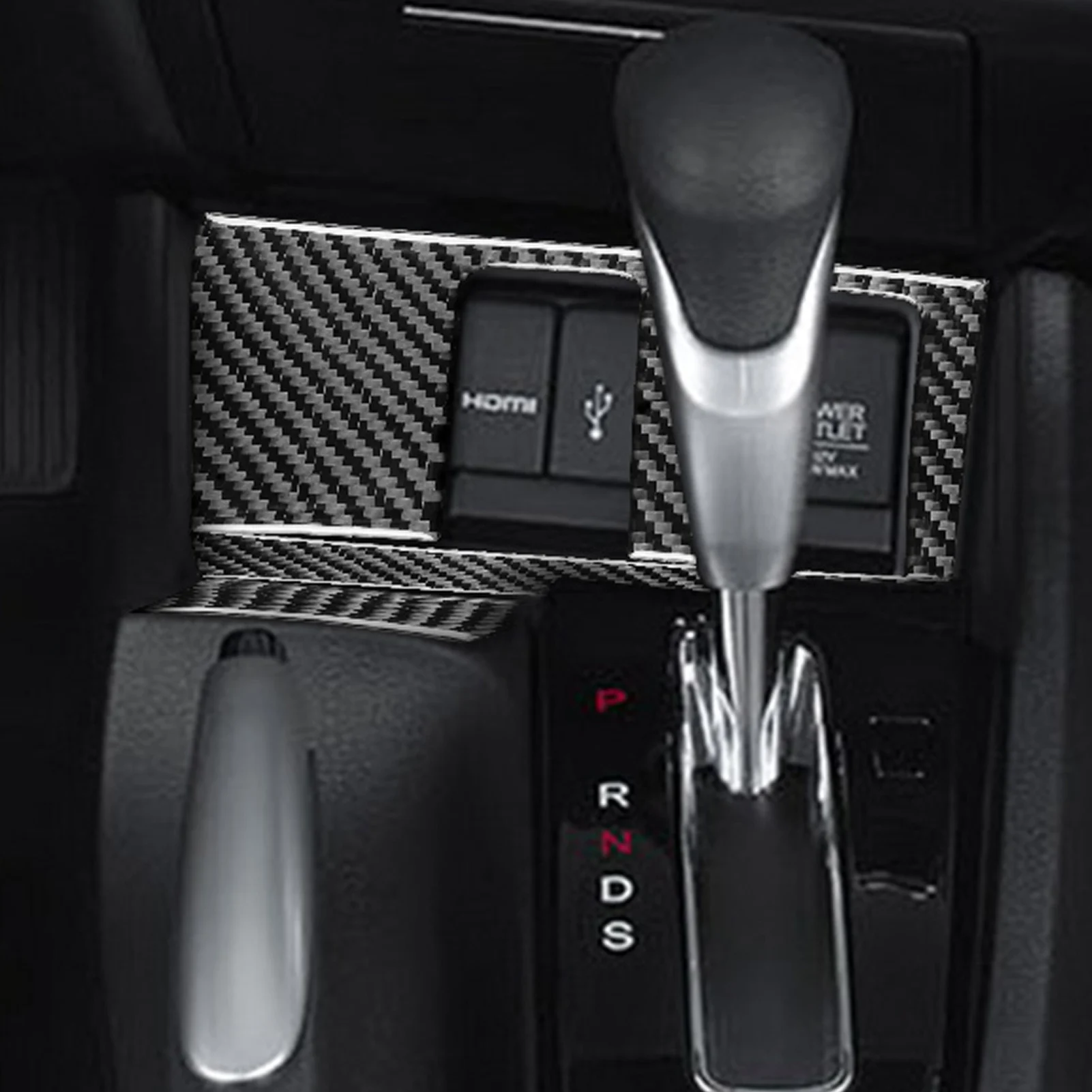Ensemble de chargeur USB AUX Paenl pour Honda Civic 9 coupé / berline 2012 – 2015, accessoires de voiture, autocollant de garniture de couverture intérieure en Fiber de carbone