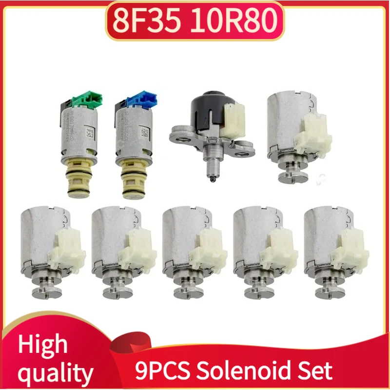 8F35 10R80 9-Piece Transmission Valve Body Solenoid Kit For 8-Speed 10-Speed AT Gearbox Repair