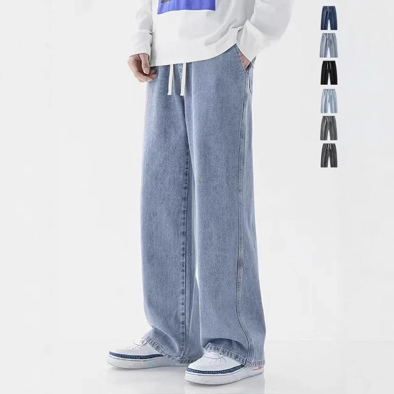 Neue Sommer-Jeans für Jungen, locker geschnitten, gerade Beine, leichte, weit geschnittene Hose, lässige Sporthose für Herren, atmungsaktiv, für den Alltag und Pendeln. – Detail 6