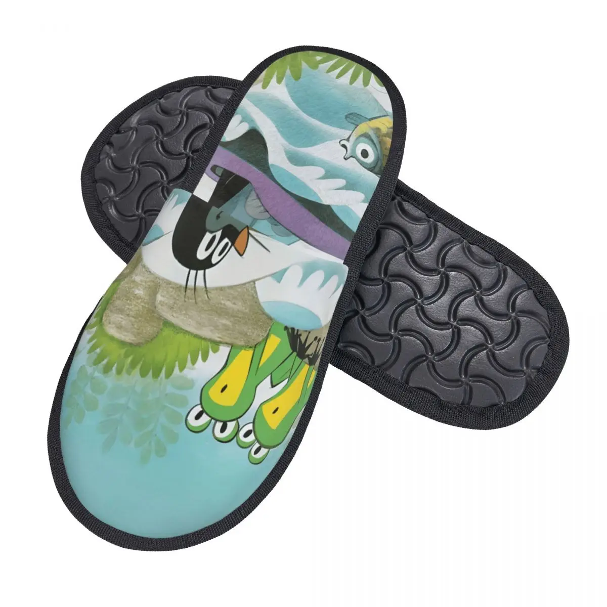 Custom The Little Mole Guest Slippers for Spa Women Cute Cartoon House Slipper