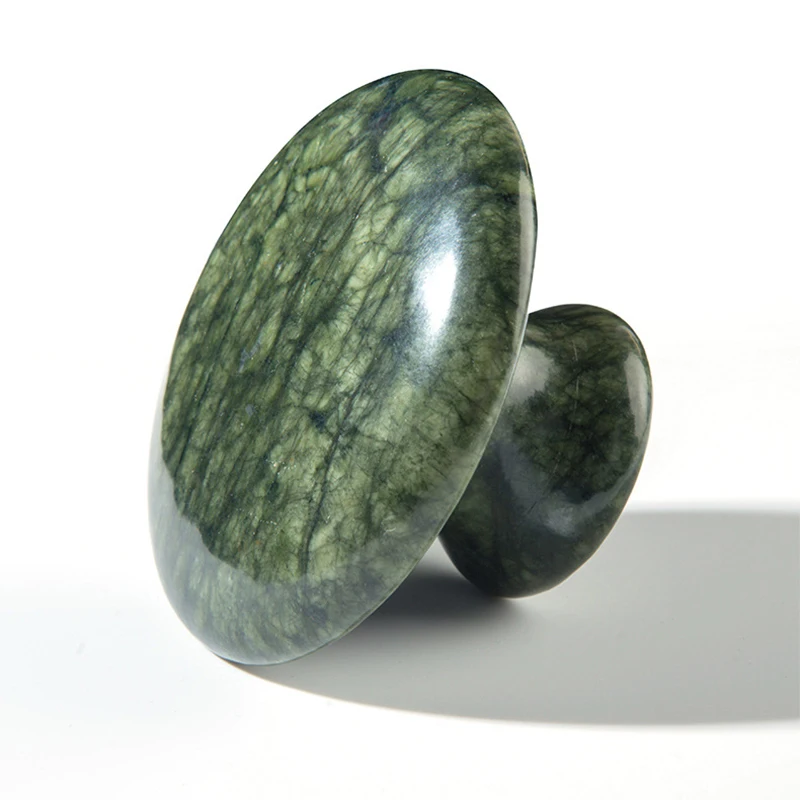 Jade natural grande cogumelo em forma de massageador ciu jade raspagem beleza guache raspador beleza gua sha massagem pedra