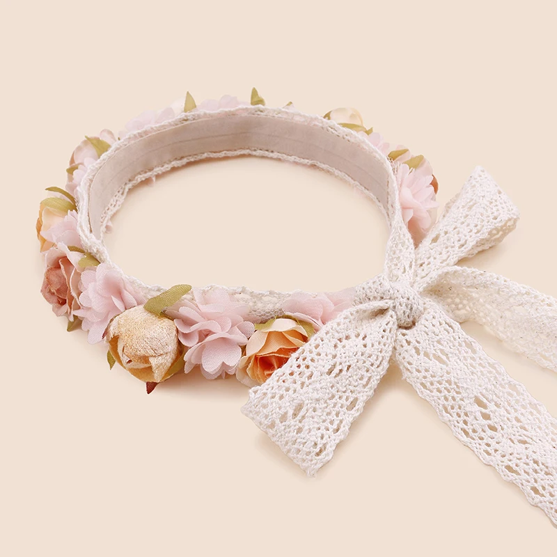 New Design Four Seasons Pink Blue  White Rose Cute Beauty Lovely Baby Girl Handmade Headbands New Hair Design For Birthday Party