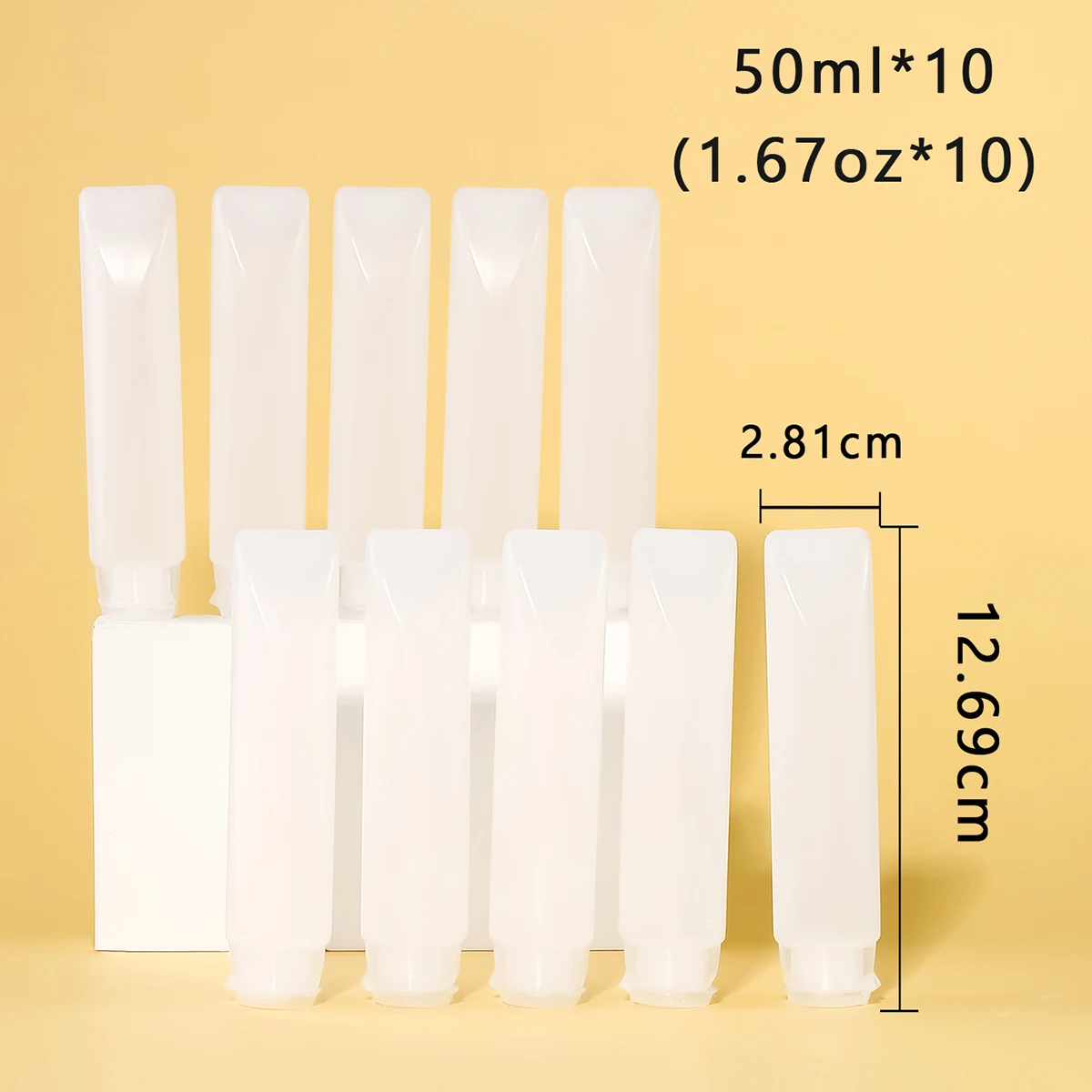 10pcs 30/50ml Empty Refillable Plastic Soft Travel Squeeze Tube Bottles Translucent Cosmetic Containers with Flip Cover