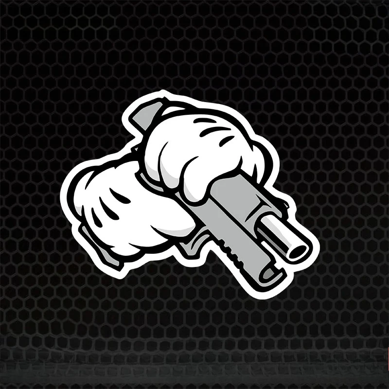 Handlebar Gun Sticker Warning Decal for Car Body Glass Motorcycle Decoration