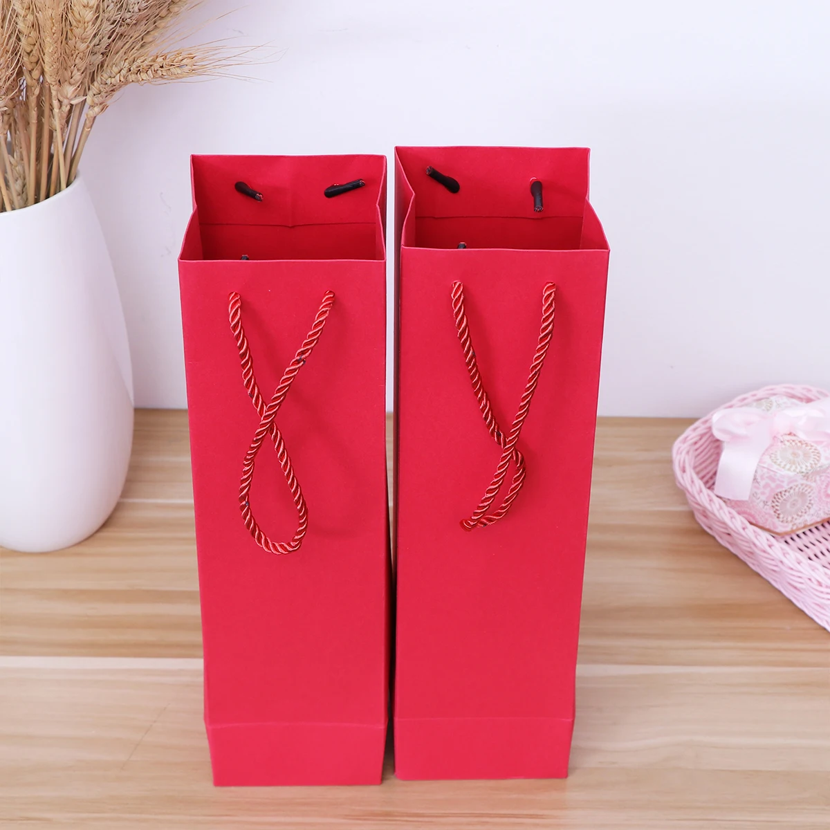 

10pcs Single Kraft Paper With Handle Gift Bag Kraft Paper Tote Handle Packaging Gift Reusable Tote Bag Biodegradable