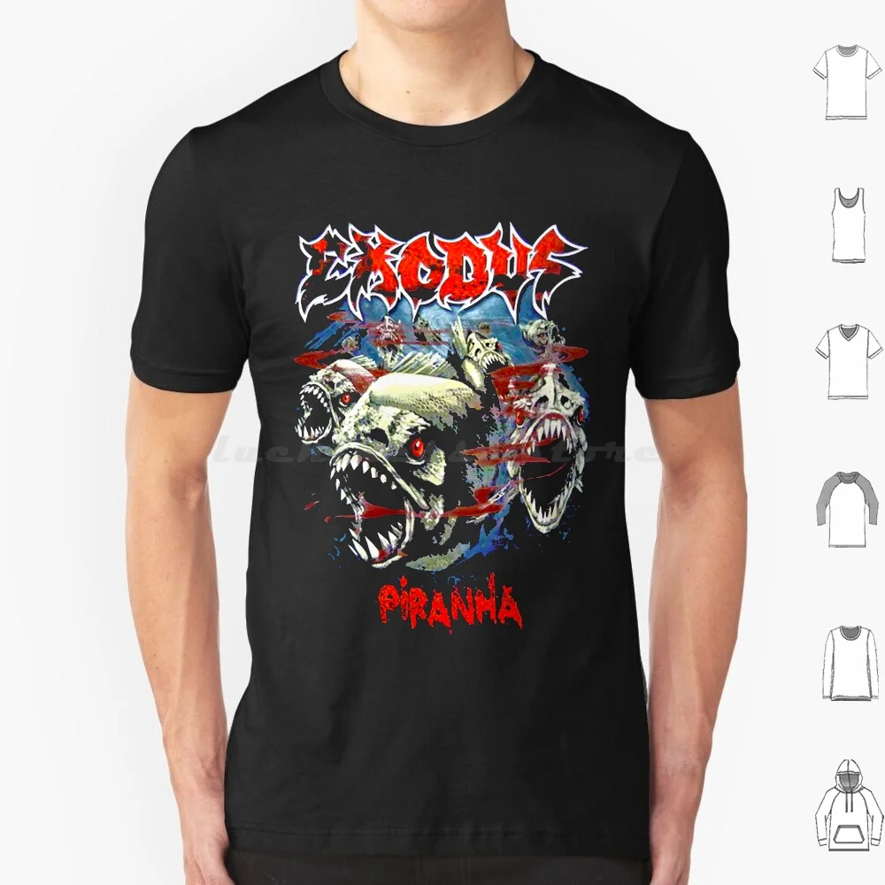 Piranha Ex-Odus---Trending-Explore Designs Exodus T Shirt Big Size 100% Cotton Exodus Exodus Stuff Exodus Trending