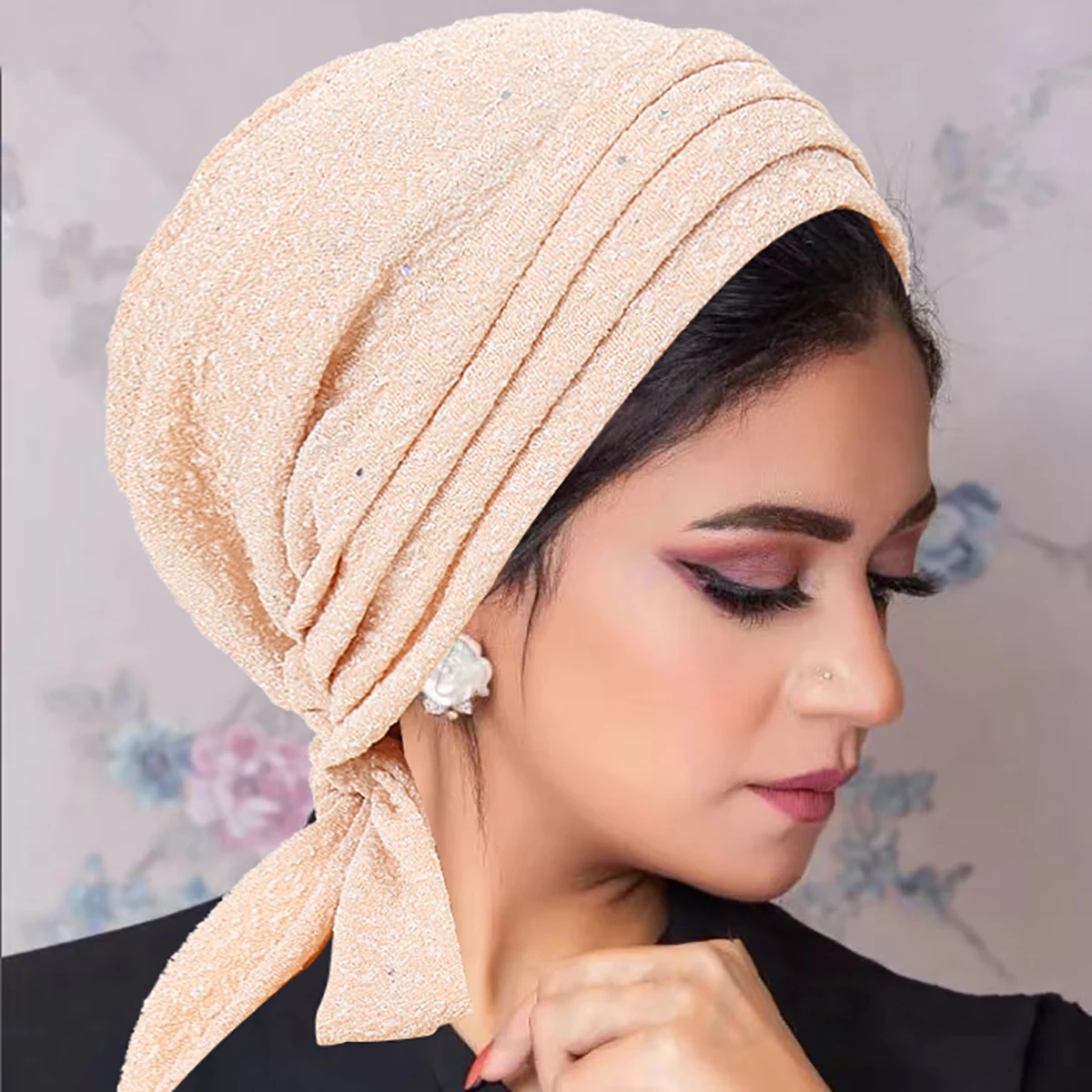 Berretto turbante a coda lunga multicolore donna Hijab musulmano berretto chemio islamico sciarpa per la testa sciarpa Hijab con copertura