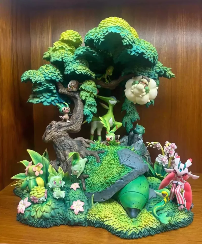 Anime Figure Diorama Statue Scene Action Figure Collectible Forest Themed Model Desktop Decoration Fans Collection Festival Gift