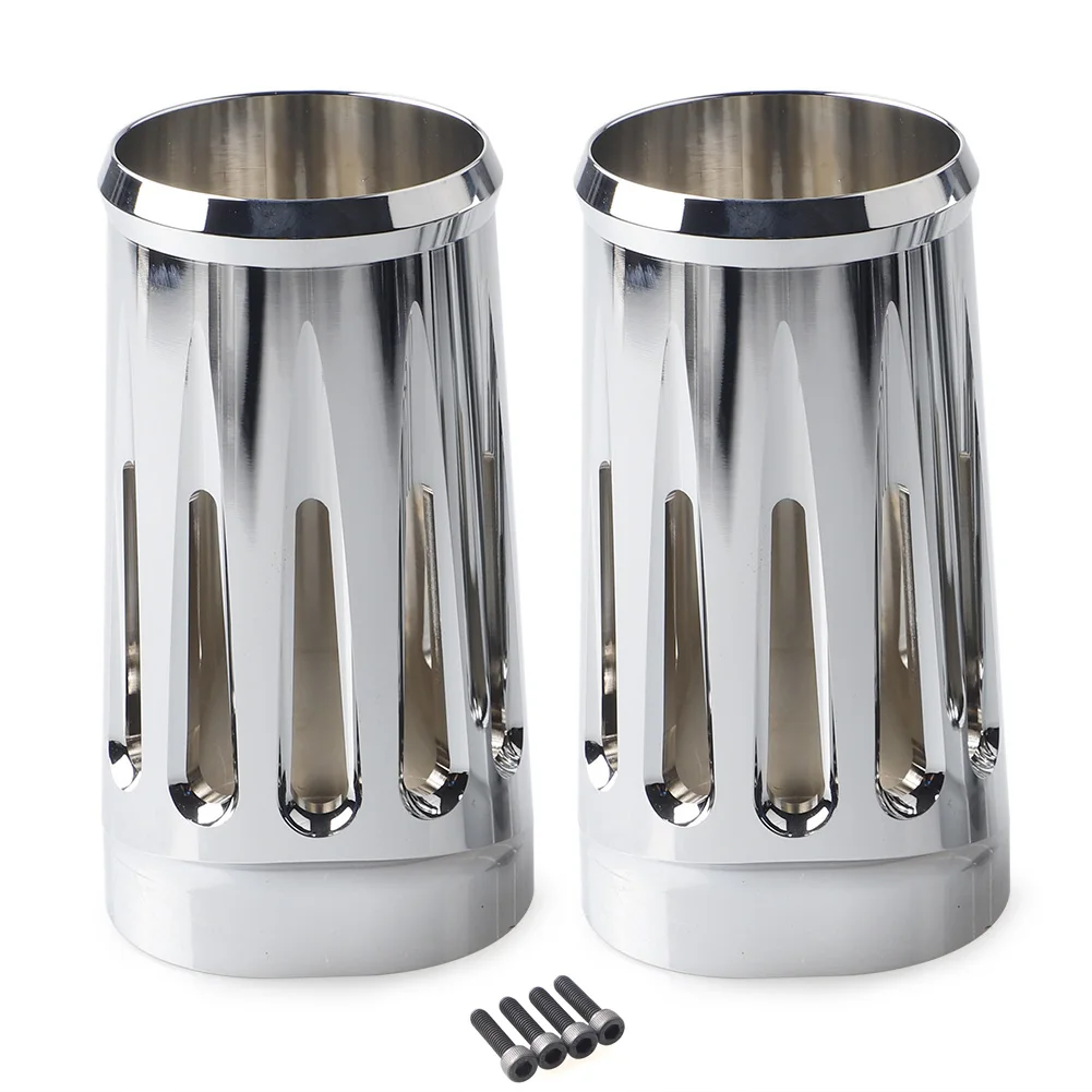 Chrome Aluminium Motorcycle Front Fork Boot Slider Covers For Harley Touring and Trike models 1986-2013