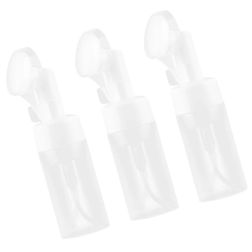 3 stuks schuimende zeepdispenser met siliconen opzetborstel herbruikbare lichtgewicht reisflessen voor handwas douche keuken navulbaar