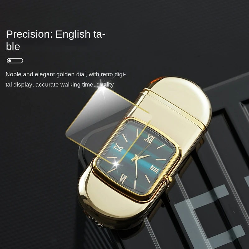 Portable Watch Metal Windproof Cigar Cigarette Gas Lighter Jet Torch Unusual Lighters Smoking Accessory Butane Gadgets for Men