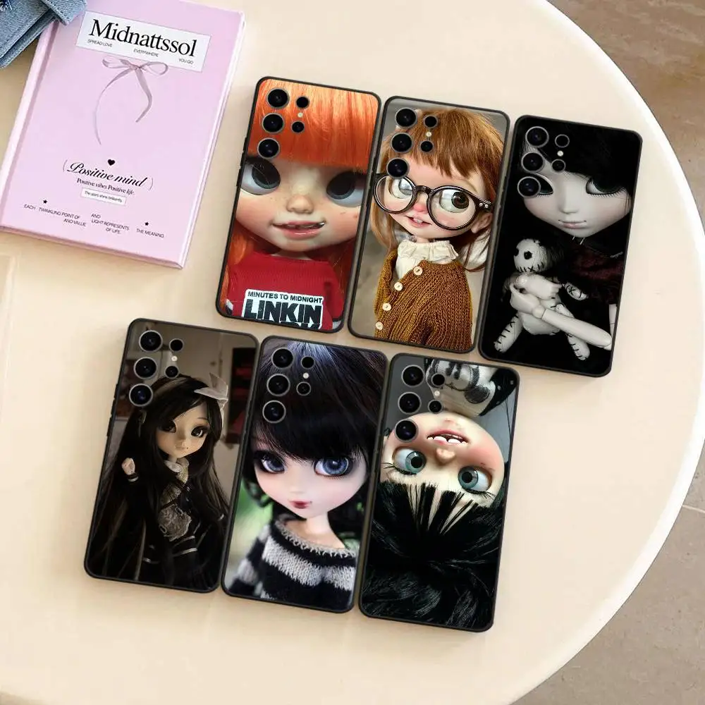 Японский корейский ретро-чехол с куклой и темным младенцем для Samsung Galaxy S25 S23 S22 S21 S30 S20 S10 Ultra Plus FE, мягкий чехол из ТПУ