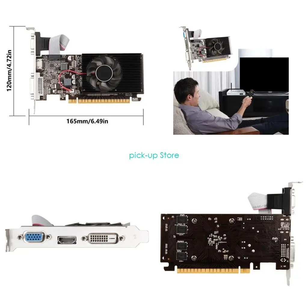 

Q5WA GT610 Graphics Card 2GB/DDR3/64bit Memory Video Card Computer Graphics Card with VGA Port for Office Entertainment