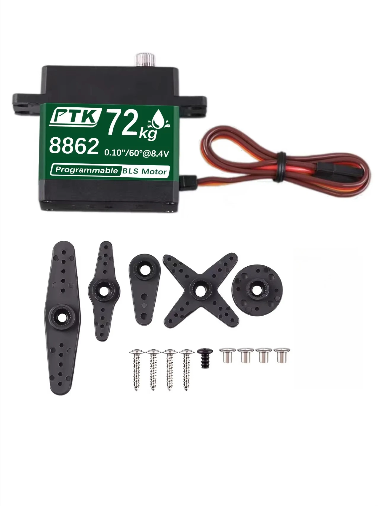 PTK 8862 72KG Digital Servo High Torque Waterproof Steel Gear Brushless Motor for 1/8 1/10 RC Car Crawler Fixed Wing Model Drone