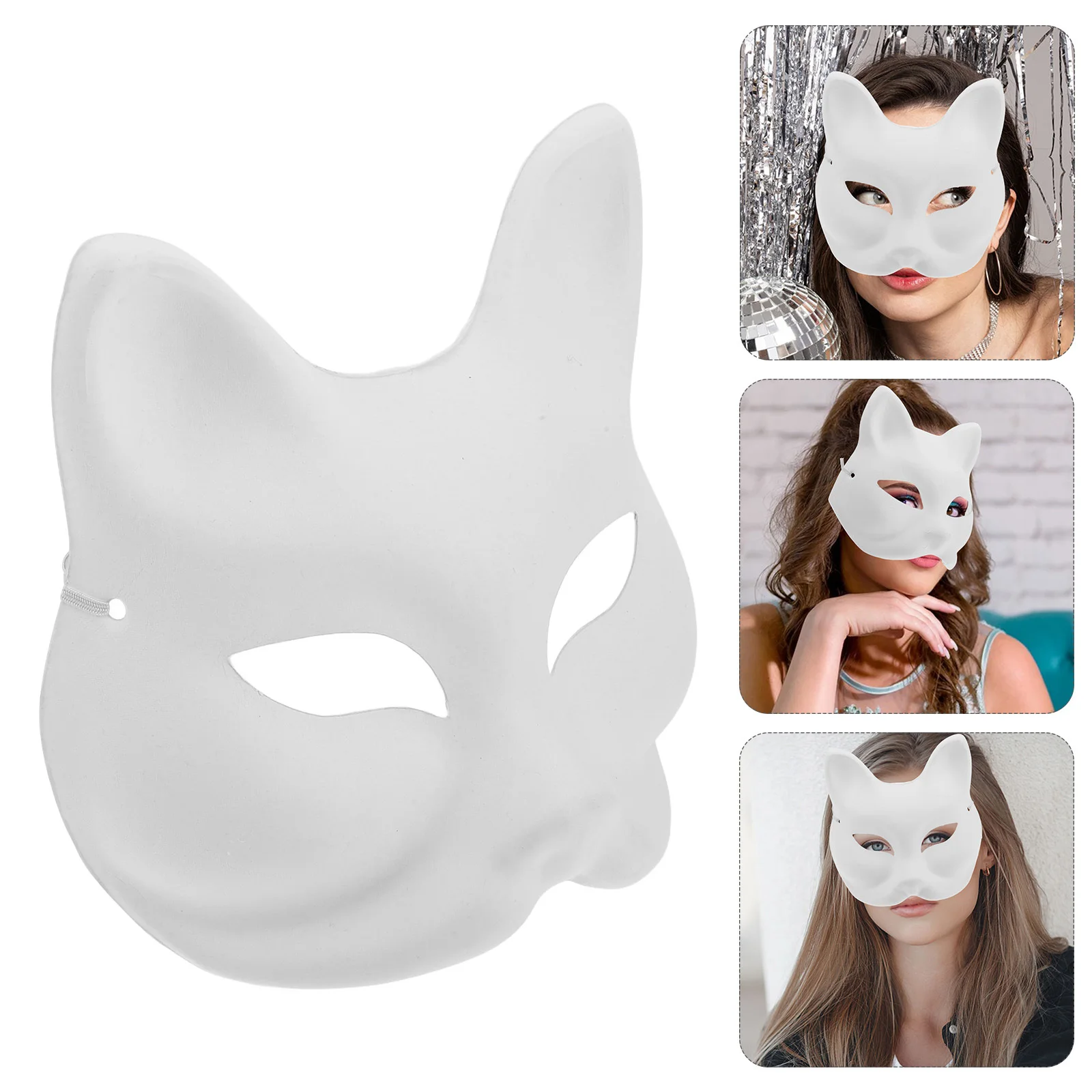 

White Mask to Decorate 8pcs Unpainted DIY Masks for Halloween Carnival Party Craft Art Project Masquerade Decor Supplies