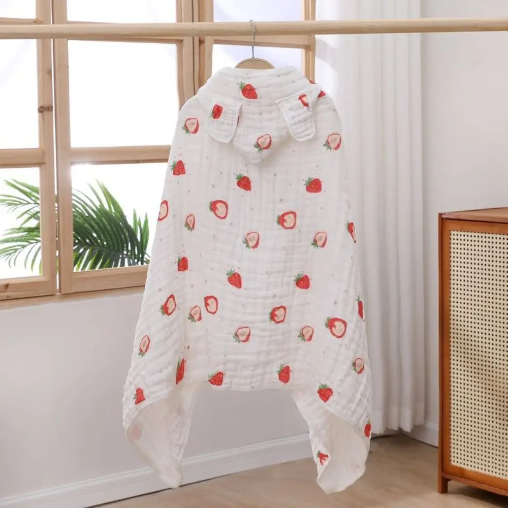 

Cloak Cotton Hooded Cape Towels Cute Rabbit Cartoon Blanket Wrap Absorbent Bear Sleepwear Bathrobe Kids