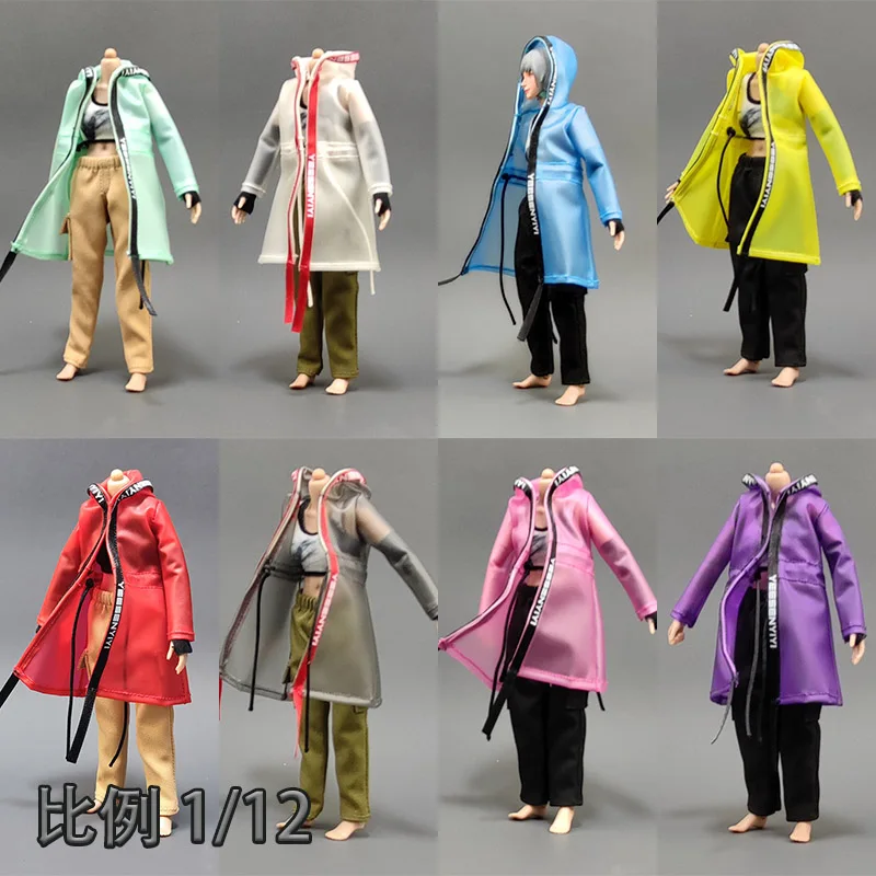 1/12 Scale female dolls clothes raincoat fit 6'' action figrue body model