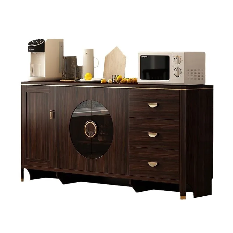 

New Chinese-style dining side cabinet Chinese-style living room storage Side Solid wood frame tea cabinet Integr