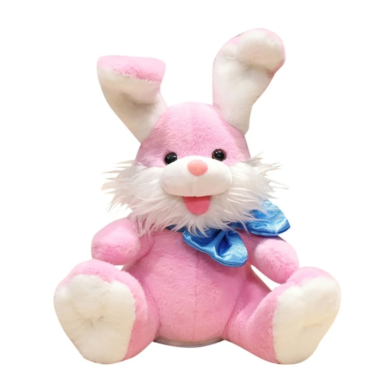 35cm Cartoon Electric Plush Rabbit Doll Kids Toy Fun Ear Moving Stuffed Toy Repeat What You Said Childhood Educational Toys Gift