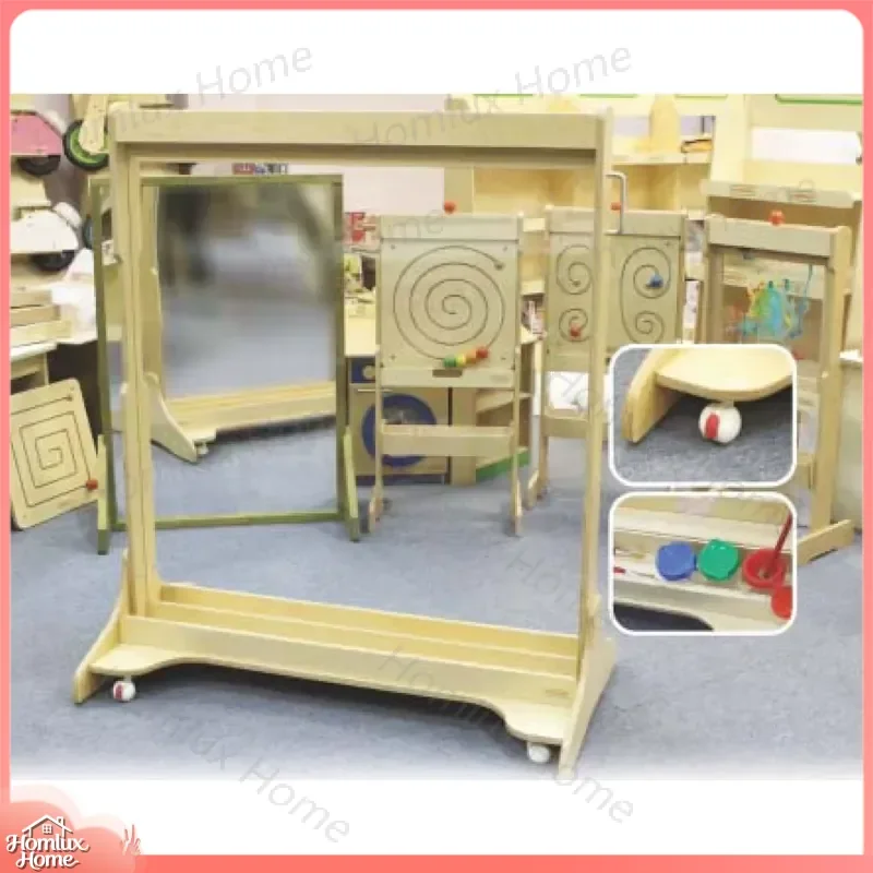 Wooden Window Plexiglass Perspective Art Booth Transparent Acrylic Easel for Kids Childrens Photography Backdrop Studio Props