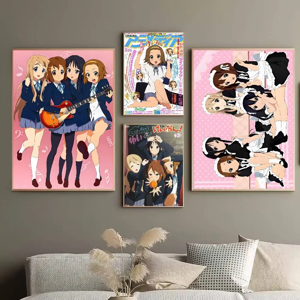 Classic Cute Anime K-K-ON Poster HD Posters Self-Adhesive Waterproof Ideal for Living Room Bedroom Bar Decoration