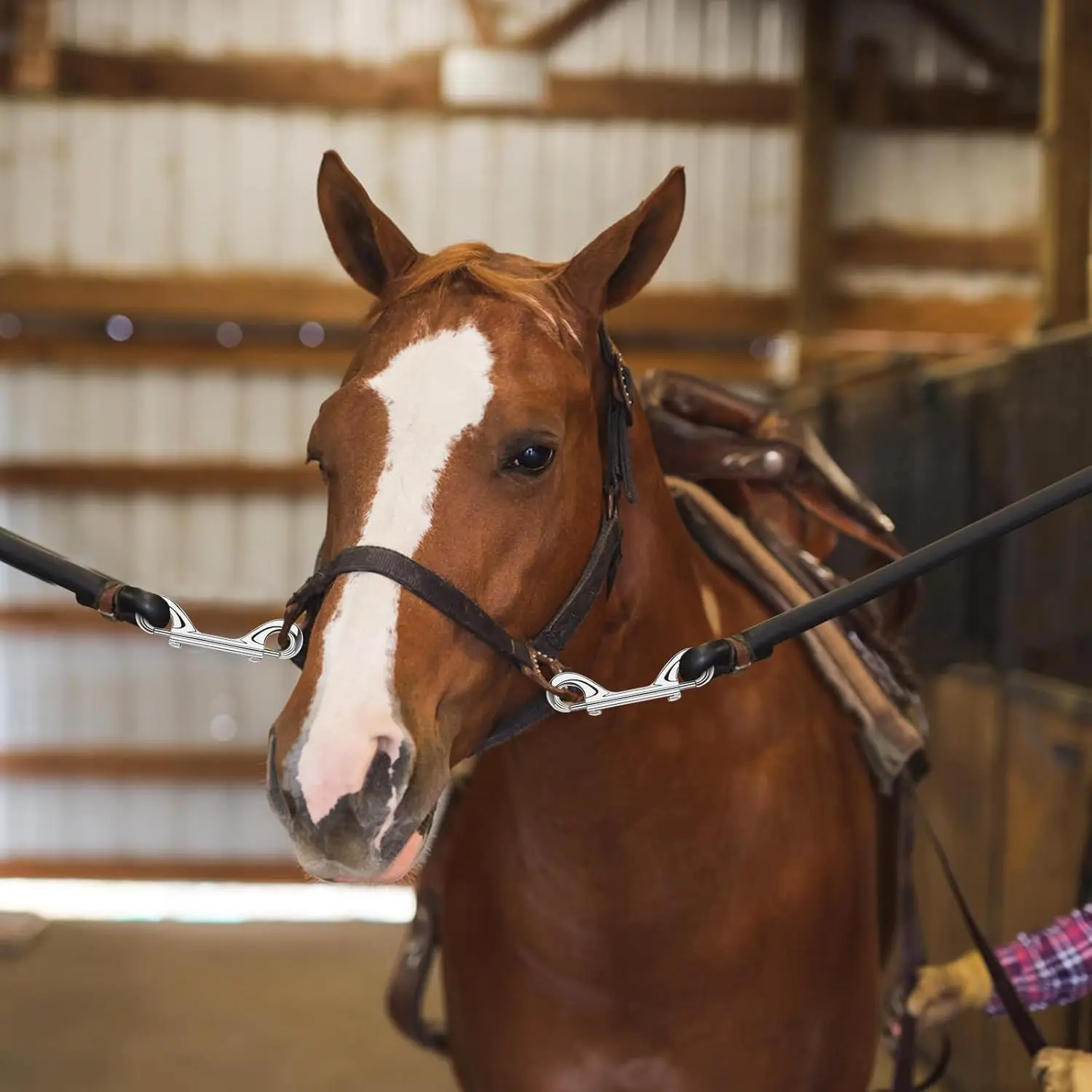 6 uds. De broches de perno con extremo, gancho de aleación de Zinc, Clips de doble gatillo, accesorio para el hogar para mascotas, para conectar aparejos de caballo, cubos de alimentación para cabestrillo de mascotas