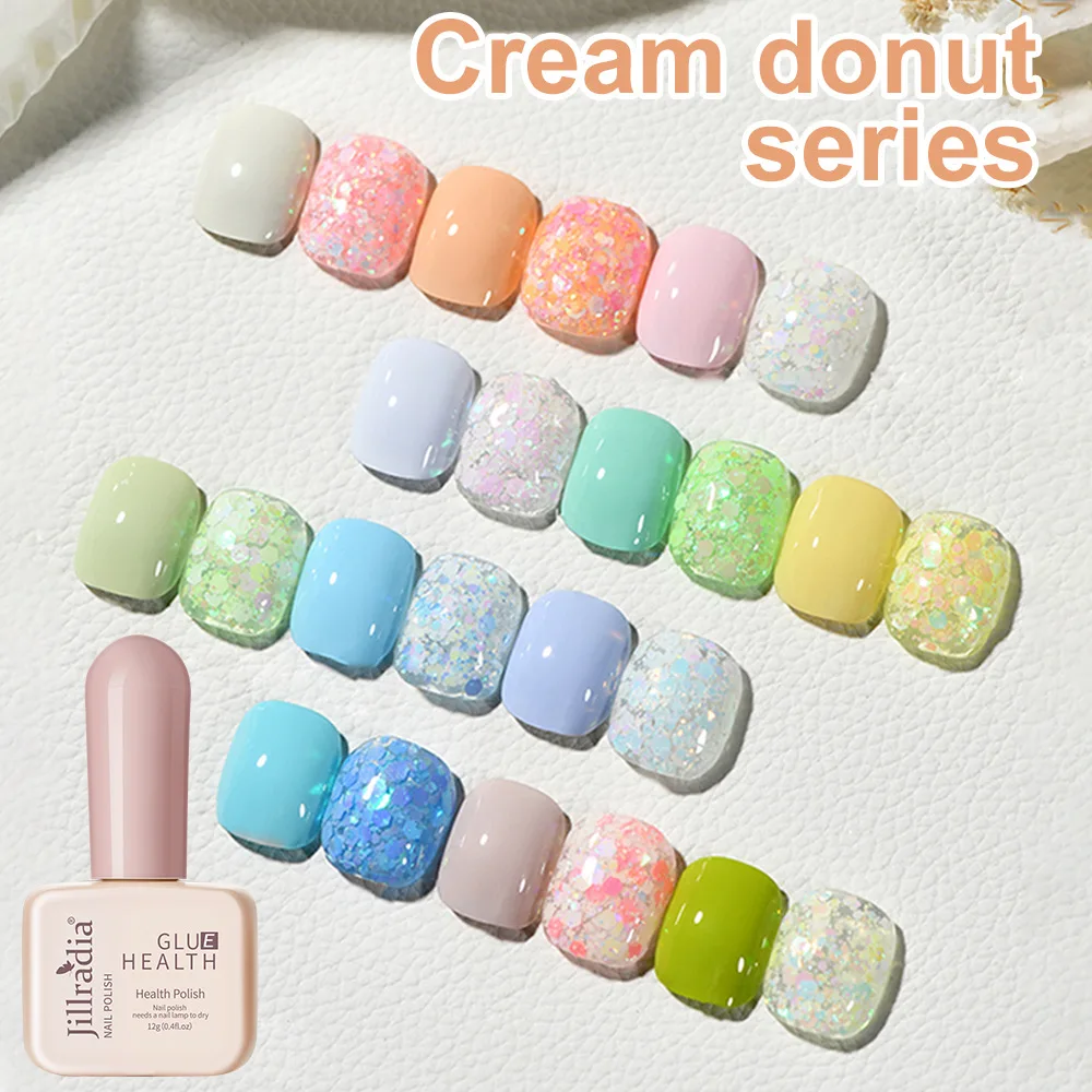 1 Stuk Candy Gel Nagellak Gekleurde Pailletten Siroop Gel Nagels Rubber Basisgel Veelzijdige Uv Permanente Zaailing Vernis