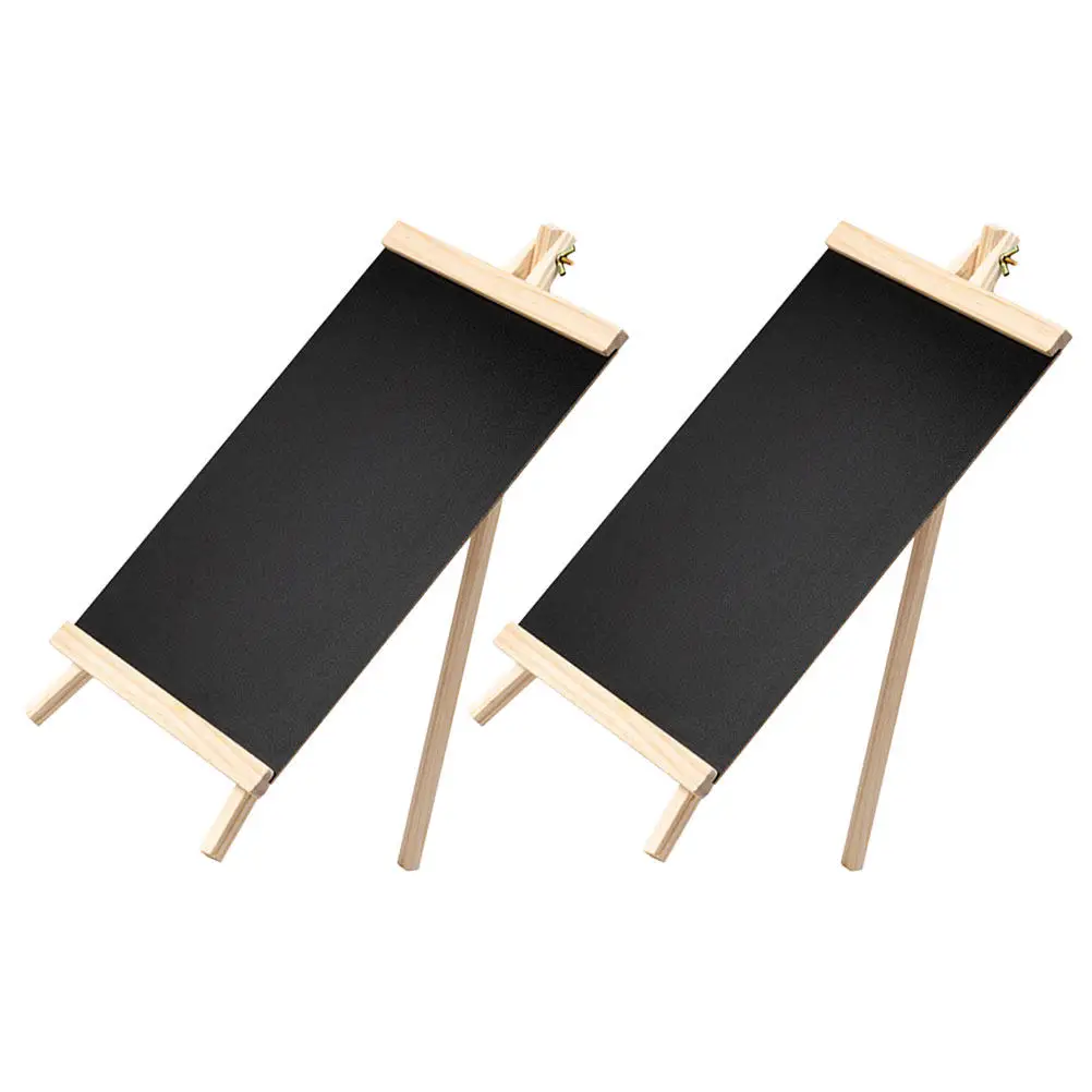 Rustic Wooden Chalkboard Sign Set, 2pcs Easy-Erase Reusable Tabletop Menu Board for Cafe, Bar, Restaurant, Wedding & Party