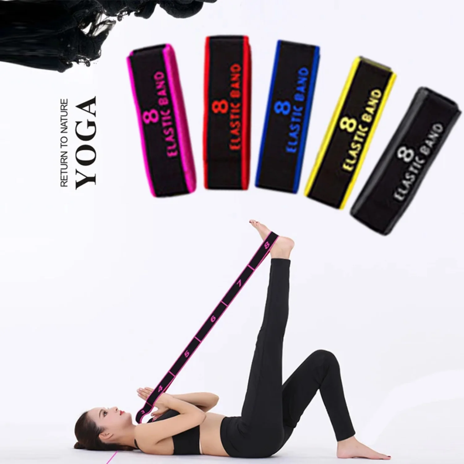 

Yoga Pull Strap Belt Polyester Latex Elastic Latin Dance Training Latex Polyester Elasticity Resistance Bands Gym Pilate Fitness