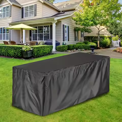 Weatherproof Outdoor Terrace Box Cover Deck Furniture Protective Cover Durable Patio Storage Box Protector for All Seasons