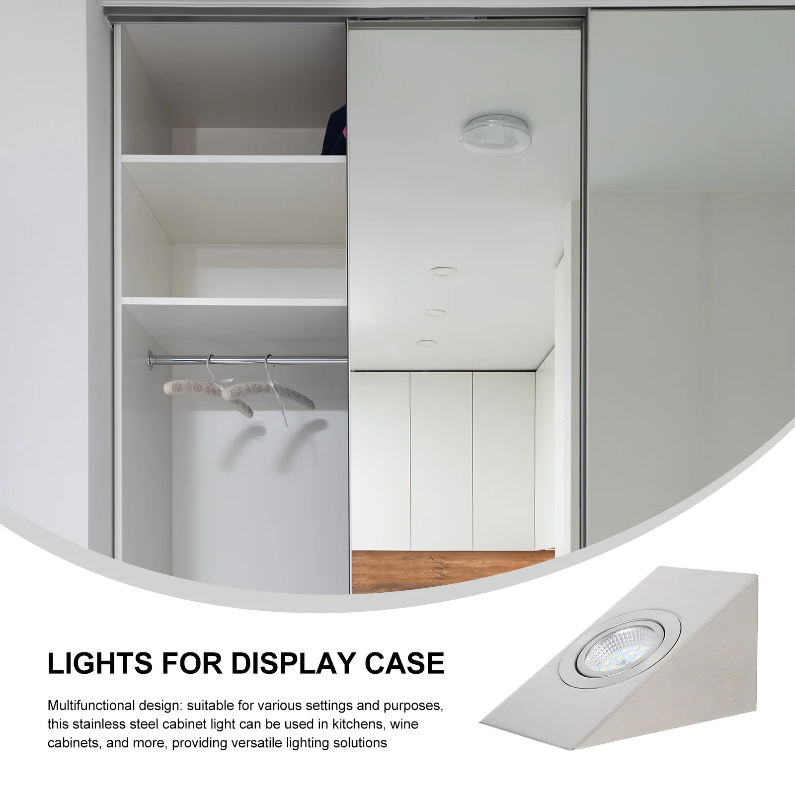 

Stainless Steel LED Recessed Cabinet Light Bright White for Kitchen Wine Cabinet Lighting Easy Install Home Office