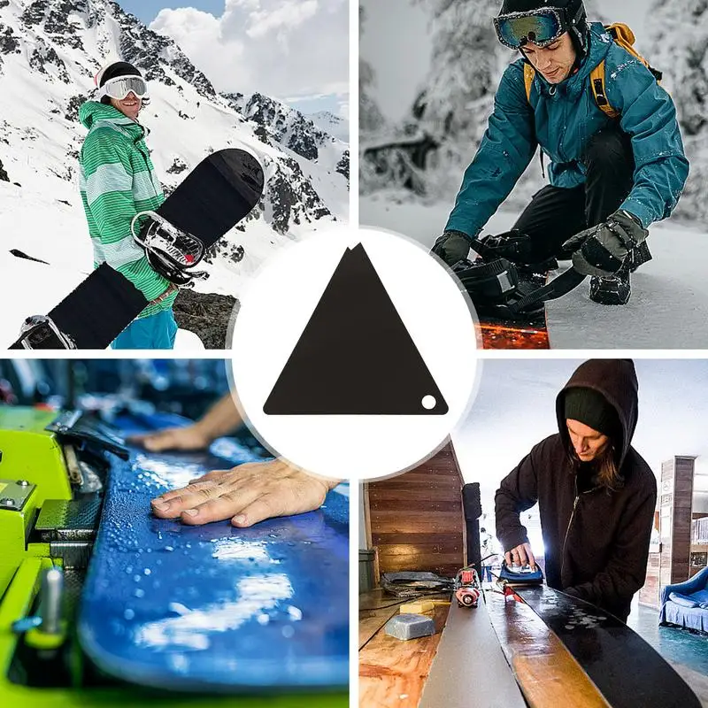 Herramienta de espátula de esquí, raspador de cera de Snowboard acrílico, Kit de afinación y encerado triangular ancho para esquí y Snowboard, equipo deportivo al aire libre