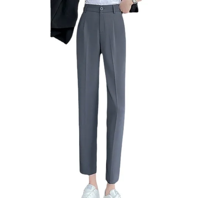 سليم صالح الحريم السراويل النسائية الصيف رقيقة جديدة عادية واسعة الساق عالية شنق أنبوب مستقيم صغير الحجم ثمانية تسعة السراويل