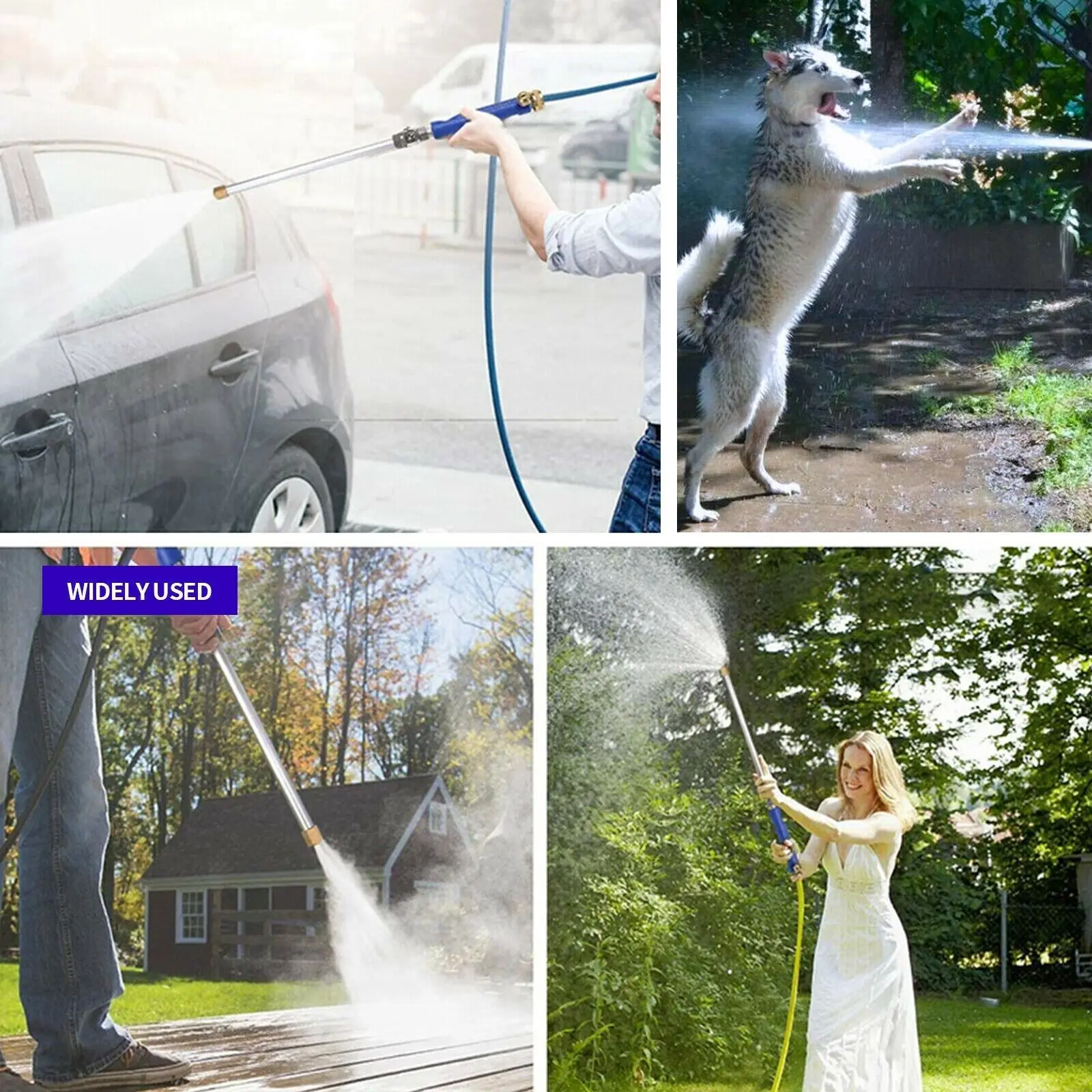 High Pressure Power Washer Spray Gun, 2 Brass Nozzles (Jet/Fan), Fits 3/4" Garden Hose, for Car Washing/Watering/Cleaning, 1 Piece view 7