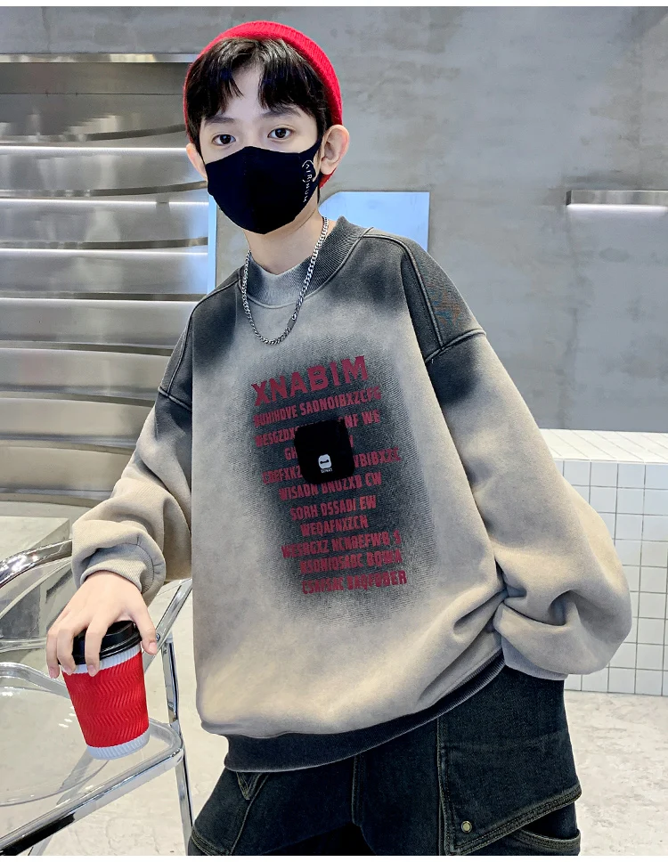 Winter-Jungen-Langarm-Thermo-Sweatshirt Kinder Baumwolle Lässiges Warmes Oberteil Sweatshirt für Teenager 5 6 7 8 9 10 11 12 13 14 Jahre – Detail 5