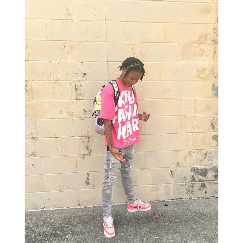 ♥   تي شيرت جديد لعام 2025 مطبوع عليه شارع العليا باللون الوردي تي شيرت قوطي ملابس الشارع الشهير harajuku goth جميع القطن تي شيرت كبير الحجم للنساء ★ ☆ ly99