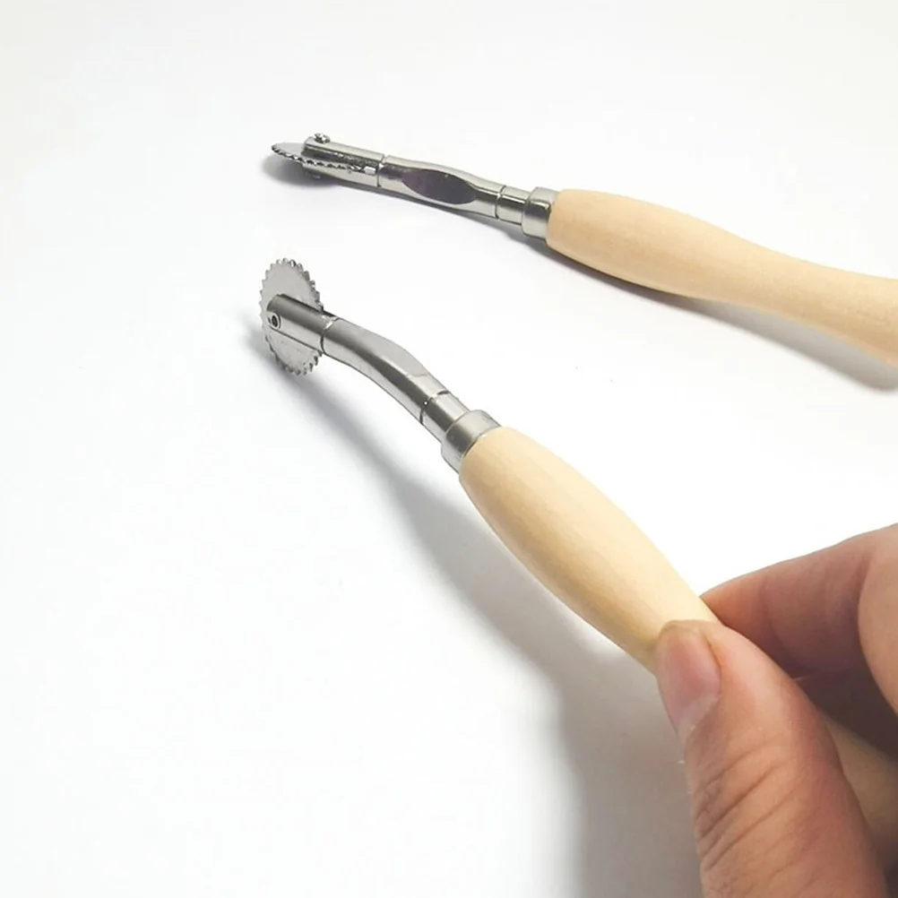 Rueda de Puntada Profesional de 3 Piezas, Herramienta de Costura con Dientes, Mango Ergonómico de Madera, Marcador de Puntada para Tela, Ruleta de Costura para Sastre